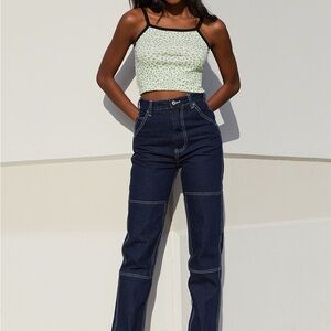 John Galt x Brandy Melville Ariana High Rise Relaxed Fit Jeans Womens Small Blue